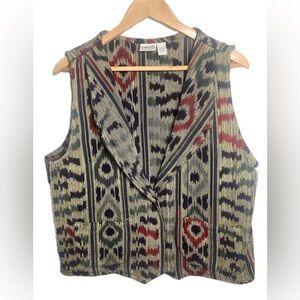 Chico’s Design Multicolor Woven Ikat Vest